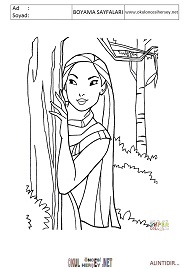 pocahontas boyama sayfaları